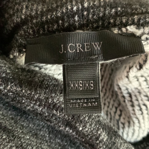J Crew Oversized Black Heathered Funnel Neck Heavy Knit Sweatshirt XXS/XS - Picture 9 of 9